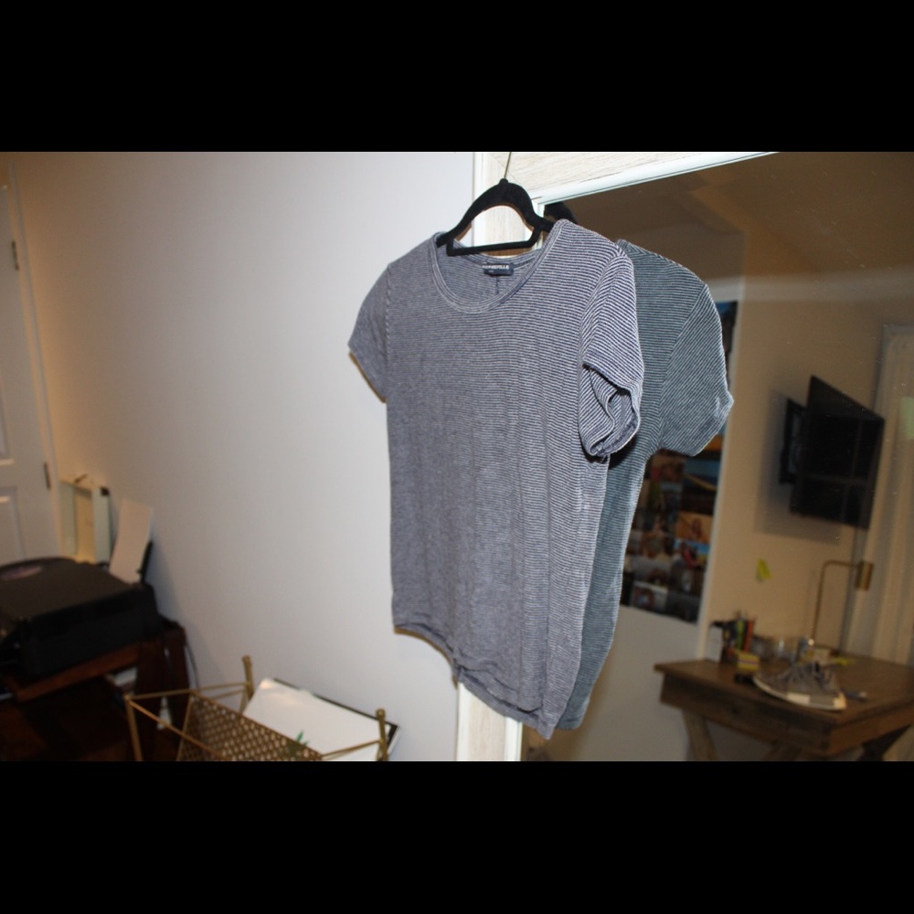 Short sleeve brandy striped shirt